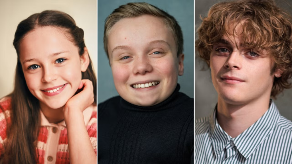 Billy Barratt, Bonnie Hill e Lenny Rush no elenco de Harry Potter temporada 2