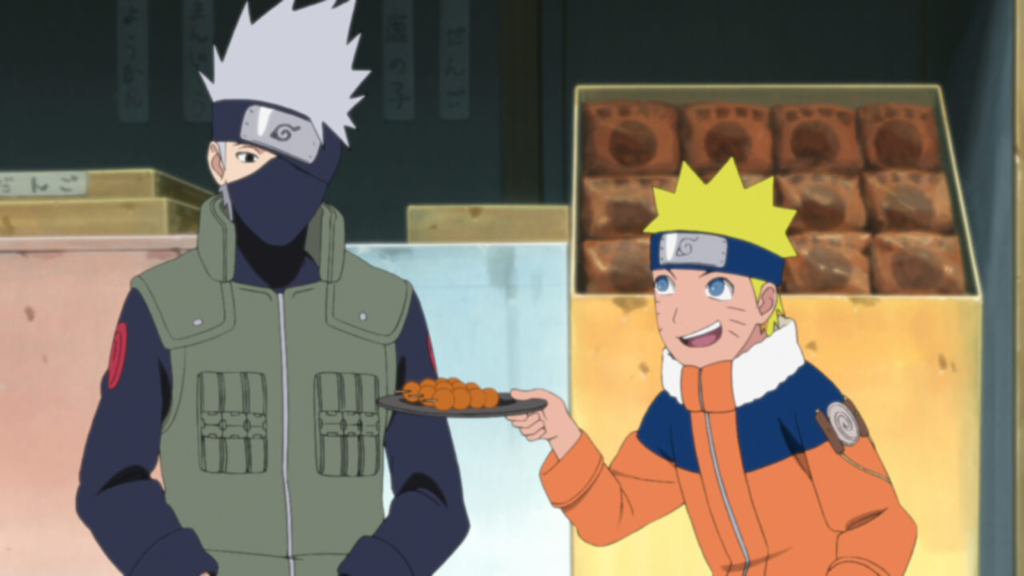 Time 7 durante a missão para descobrir o rosto de Kakashi