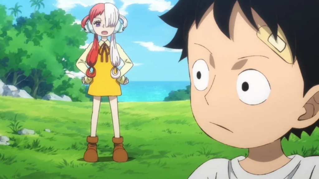 Luffy e Uta no episódio 1029 de One Piece
