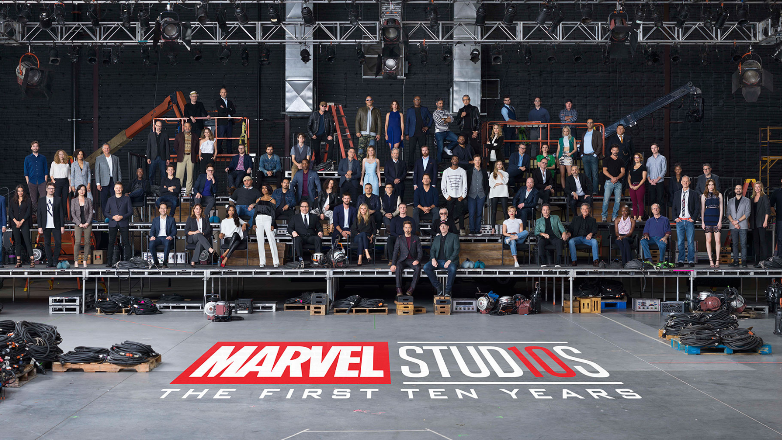 Elenco e criadores do Universo Cinematográfico Marvel reunidos